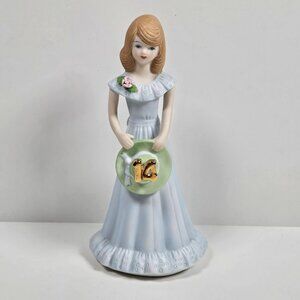 Enesco Growing Up Girls Brunette Age 14 Porcelain Figurine 6.5”